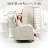 Modern Corduroy Swivel Glider Rocking Chair Upholstered Swivel Accent Armchair With Side Pocket Rocking Chair For Nursery-Cuddlewood - 3 of 4