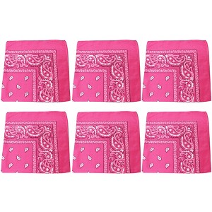 6 Pack Polyester Bandanas with Paisley Print Durable and Fast-Drying - 1 of 4