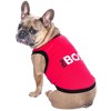 Parisian Pet 'The Boss' Embroidered Pet T-Shirt – Bold Slogan Dog Apparel for Dogs & Cats, Red - 3 of 4