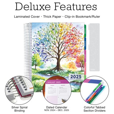 Global Printed Products Deluxe CY 2025 Planner - 7"x9" (Tree Seasons)