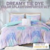 BAGOKIE 4 Pieces Watercolor Tie-Dye Bed in a Bag Twin Comforter Set - 4 of 4