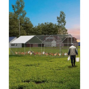 Acekool Large Outdoor Dog Kennel, Heavy Duty Run Enclosure with Waterproof UV Cover, 9.8 x 6.6 x 6.4 ft, Secure Playpen for Multiple Pets - 1 of 4