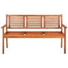 vidaXL Bench Eucalyptus wood natural with taupe cushion - 3 of 4