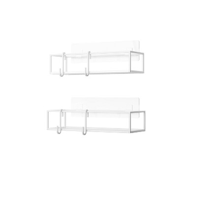 White Metal Suction Mount Shower Caddy Set