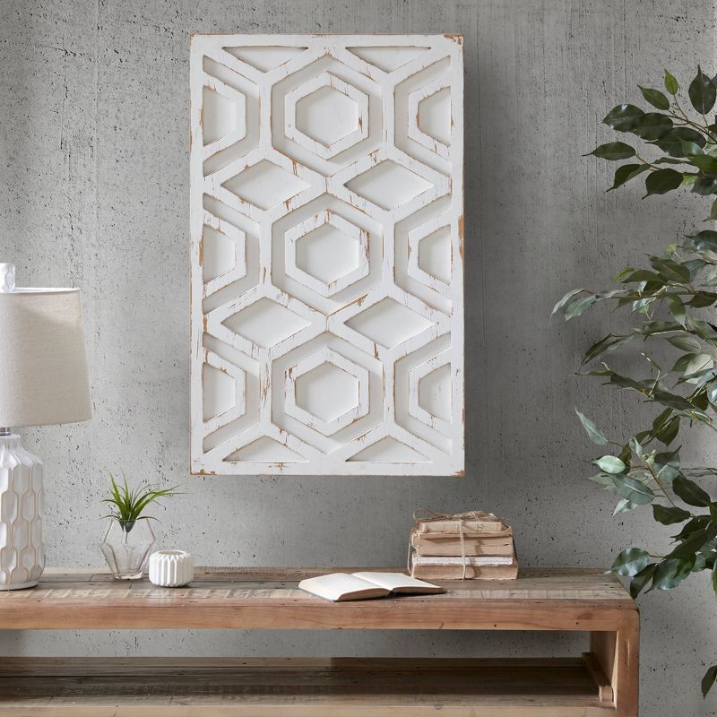 Ralston Wooden Wall Art with Pattern White, 4 of 11