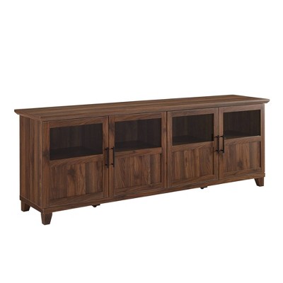 Kimber 4 Door Glass Panel Storage TV Stand for TVs up to 80" - Saracina Home