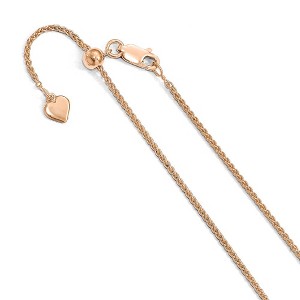 Black Bow Jewelry 1.1mm Rose Gold Tone Plated Silver D/C Adj Spiga Chain Necklace - 1 of 4