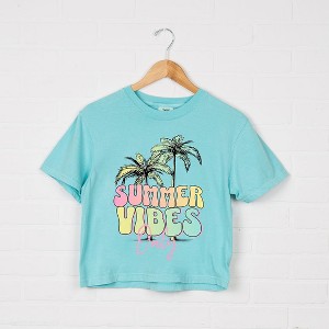 Simply Sage Market Women's Summer Vibes Only  Short Sleeve Relaxed Fit Cropped Tee - 1 of 3
