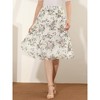 Allegra K Women's Floral Print Smocked Elastic Waist Midi Flowy Tiered Ruffle Skirt - 2 of 4
