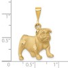 Black Bow Jewelry 14k Yellow Gold Satin and Diamond Cut 2D Bulldog Pendant - 4 of 4