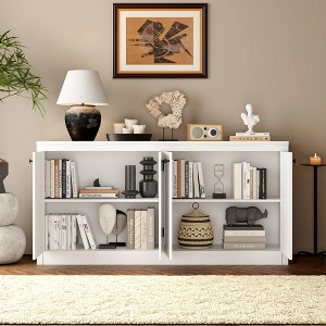 GustoWave 62.99 Inch Modern Buffet Cabinet, 4-Door Sideboard Cabinet with Storage,  for Living Room, Dining Room & Office - 1 of 4