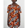 Fast & Furious Logo All-Over Print Flame Background Adult Short Sleeve Button-Down Shirt - 3 of 4