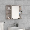 GlasFlength Decorative Wall Mirrors Medicine Cabinet Milano, Six External Shelves Mirror, Light Gray Finish, Gray, 23.62"*7.48"*19.68" - 2 of 4