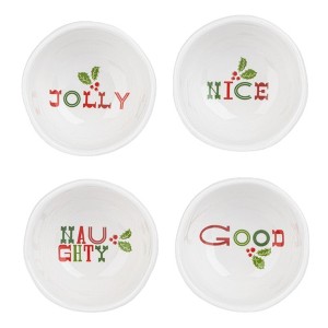 Ganz Holiday Ceramic Tidbit Decoration Bowls, Nice, Good, Naughty, & Jolly (Pack of 4) - 1 of 3