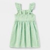 Toddler Girls' Adaptive Woven Floral Dress - Cat & Jack™ Pale Green - image 2 of 4