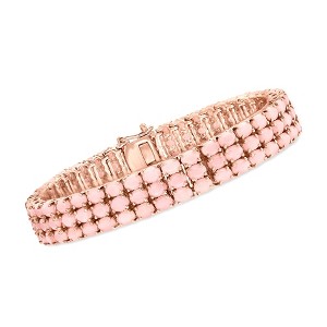 Ross-Simons Pink Opal Multi-Row Tennis Bracelet in 18kt Rose Gold Over Sterling - 1 of 3