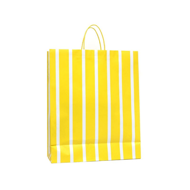 Extra Large Striped Gift Bag White/Yellow - Spritz&#8482;, 4 of 5