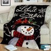 Lomsoe Snowman with Scarf Christmas Print Flannel Blanket - All Seasons Soft Cozy Warm Throw Blanket for Bed, Napping, Camping, Travel, Office - 2 of 4