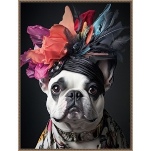 Amanti Art The Regal French Bulldog by Mowzu  Framed Canvas Wall Art - 1 of 4