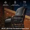 Bestier Outdoor Swivel Rocking Chair with LED Strip, Waterproof PE Rattan & 4" Anti-Slip Cushion for Garden, Deck, Patio, or Porch - 3 of 4