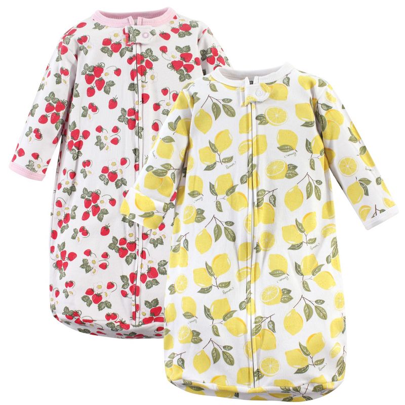Hudson Baby Infant Girl Cotton Long-Sleeve Wearable Sleeping Bag, Sack, Blanket, Strawberry Lemon, 1 of 5