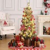 4 FT Christmas Tree Prelit, Small Christmas Tree with 108 Warm LED Lights 4ft, 4 Foot Christmas Tree Pre-lit with Red Berries and Pine Cones - 3 of 4
