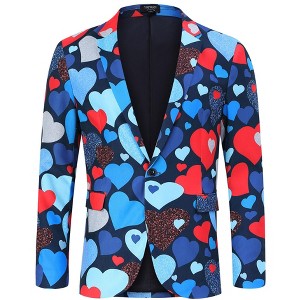 Clearlove Tuxedo Jackets One Button Slim Fit Formal Suits Blazer with Bow Tie Formal Blazer - 1 of 4