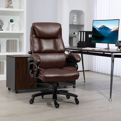 NicBex Adjustable Office Chair Modern PU Leather Executive Office Chair with 5 Castors, Padded Arms, Wide Seat and High Back for Office, Study