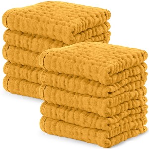 Baby Washcloths Muslin Cotton, Large 10”x10” by Comfy Cubs - 1 of 4