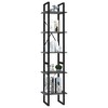 vidaXL 5-Tier Freestanding Book Cabinet in Gray, Engineered Wood and Metal Frame, Modern Industrial Style - 3 of 4