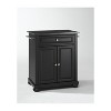HomeStock  Alexandria Granite Top Small Portable Rolling Kitchen Island Storage Cart, Microwave Stand, Black - 2 of 4