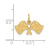 Black Bow Jewelry 14k Yellow Gold Checkered Racing Flags Charm - 4 of 4