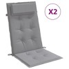 vidaXL Outdoor and Indoor Highback Chair Cushions in Gray - Set of 2, Durable Oxford Fabric Material, Ultra-Soft Foam Fiber Filling - 3 of 4