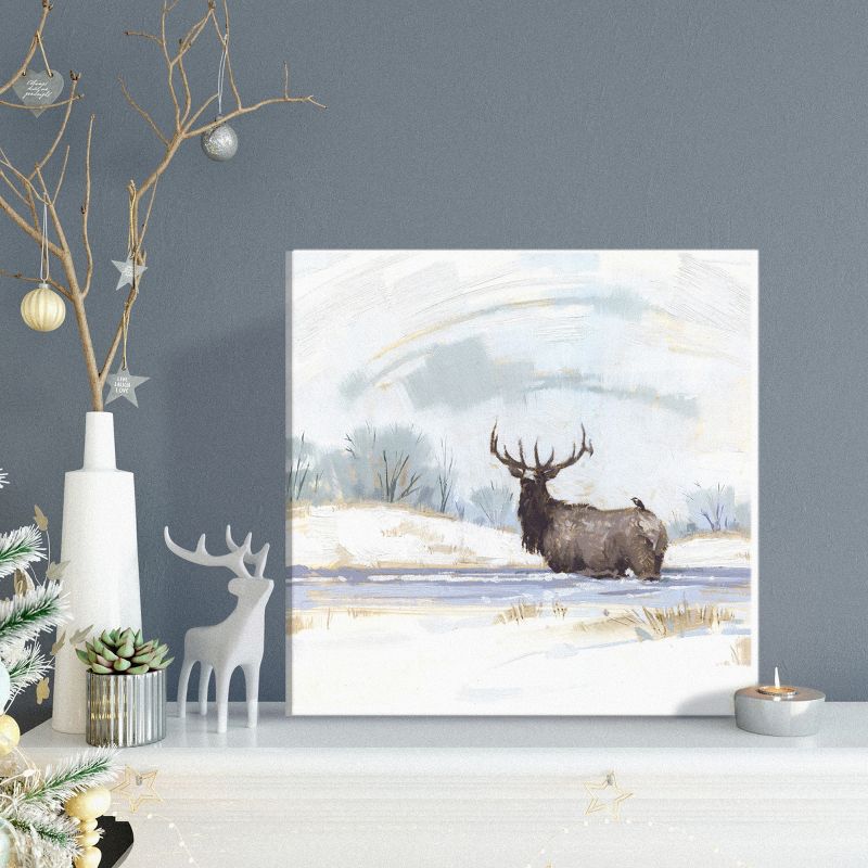 Sullivans Darren Gygi Winter Elk Giclee Wall Art, Gallery Wrapped, Handcrafted in USA, Wall Art, Wall Decor, Home Décor, Handed Painted, 2 of 5