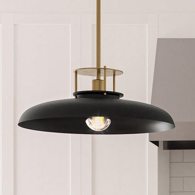 Urban Ambiance Luxury Transitional Pendant,  8''H x 20''W,  Matte Black and Gold Finish, ULB2191