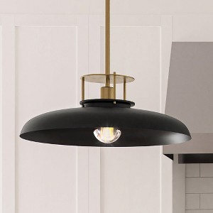 Urban Ambiance Luxury Transitional Pendant,  8''H x 20''W,  Matte Black and Gold Finish, ULB2191 - 1 of 4