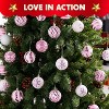 Joyfy Christmas Ornaments, Christmas Tree Decorations Indoor, 36 Pcs Pink and White 2.3" Shatterproof Hanging Balls for Tree & Wreath Xmas Decor - 3 of 4