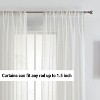 HLC.ME Penelope Faux Linen Textured Privacy Sheer Light Filtering Rod Pocket Curtains Panels, Set of 2 - 3 of 4