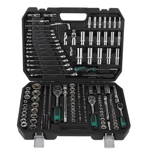 216 PCS Socket Wrench Set 1/4", 3/8", 1/2" Mechanics Drive Socket Kit, 72-Tooth Quick Release Ratchet Tool Set with Case for Home Automotive Repair - 1 of 4