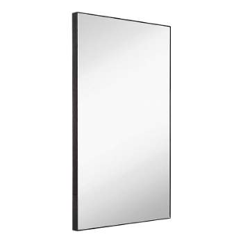 Hamilton Hills 36" x 24" Black Brushed Metal Framed Vanity Mirrors