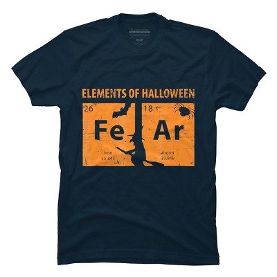 Men's Design By Humans Elements Of Halloween Tee (FeAr) Periodically By Luckyst T-Shirt