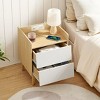 Nightstand, End Table with Charging Station, Farmhouse-Style Side Table with 2 AC Outlets and 2 USB Ports - 2 of 4