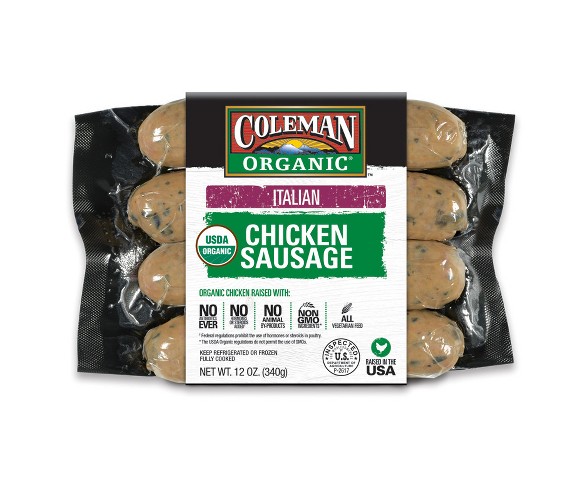 Coleman Organic Chicken Sausage Italian - 12oz