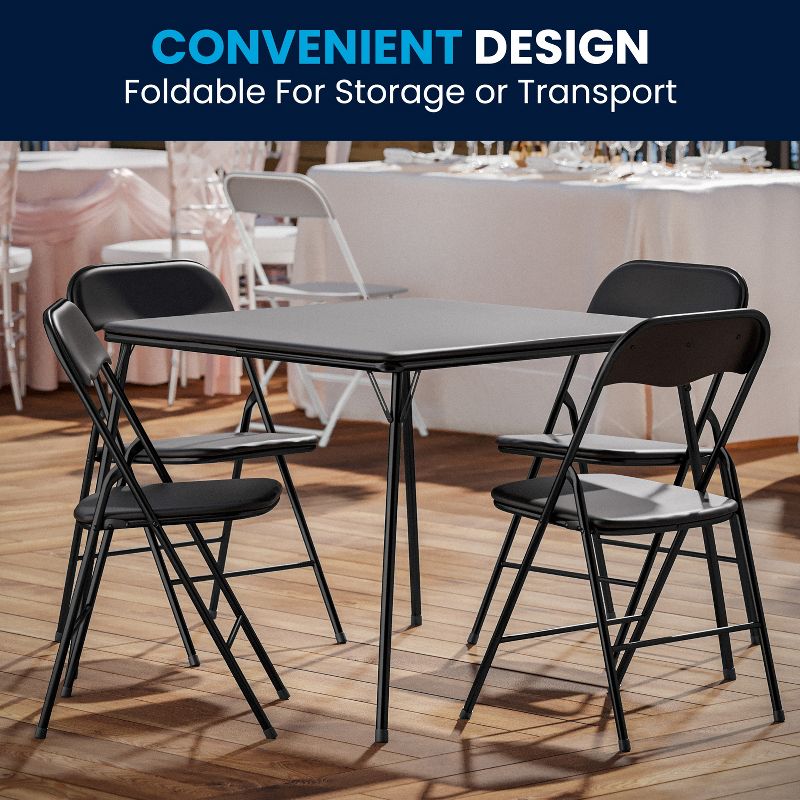 Flash Furniture 5 Piece Folding Card Table and Chair Set, 6 of 16