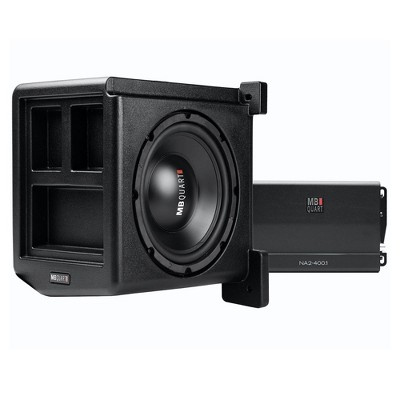 MB Quart MBQRG-SUB-1 Rugged 400 Watt Polaris Ranger Specific Plug and Play Subwoofer Tuned System with Subwoofer, Enclosure, and Amplifier, Black