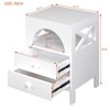 ODK Bedside table23110801white Night Stand with Charger Station, Medium, White - 2 of 4
