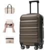 20-Inch Brown Hardshell ABS Luggage Suitcase Set with Double Spinner Wheels and TSA Lock Travel Carry-On Luggage - 2 of 4