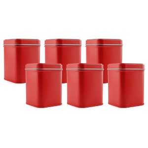 Cornucopia Brands 3" Tall Square Metal Tins 6pk; for Tea, Gift Boxes, and Storage, 1-Cup Capacity - 1 of 4