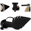 BLISSFUL STEP Women's Pointy Toe Ankle Strap Rhinestone High Heel Pumps - 3 of 3