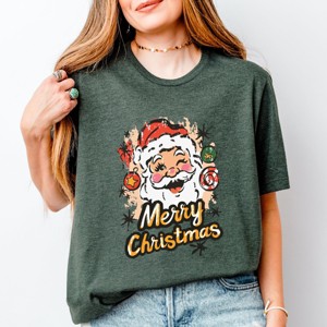 Merry Christmas Santa Wink - Women's Short Sleeve Graphic T-Shirt - 1 of 4